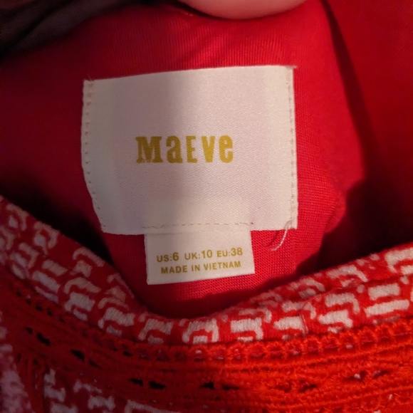 Anthropologie Maeve Red Emma Dress, Sz 6 - Picture 3 of 4